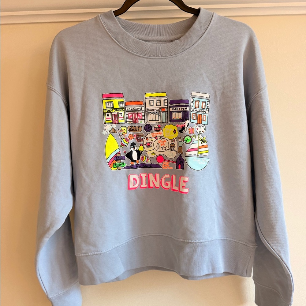 Dingle Graphic Crewneck Sweatshirt - Light Blue